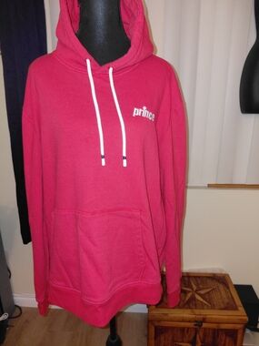 Prince Red Pullover  Hoodie with White Drawcords